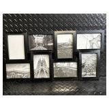 Cityscape Photo Collage Frames - Black Wood Frames Wall Art Set