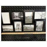 Cityscape Photo Collage Frames - Black Wood Frames Wall Art Set