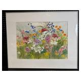 Constance Swenson Floral Field Framed Painting - Signed Garden Scene, Kah-Nee-Tah Gallery MN