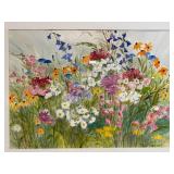 Constance Swenson Floral Field Framed Painting - Signed Garden Scene, Kah-Nee-Tah Gallery MN
