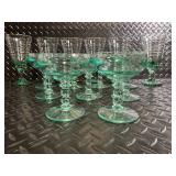 Stemware Set - Green Glass Goblets & Coup Glasses - 12 Pieces