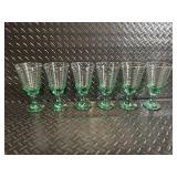 Stemware Set - Green Glass Goblets & Coup Glasses - 12 Pieces