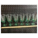 Stemware Set - Green Glass Goblets & Coup Glasses - 12 Pieces