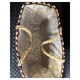 Woven Straw Tote Basket & Sunflower Ceramic Vase