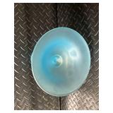 Teleflora Gift Angel Figurine - Blue Glass Dessert Stand & White Ruffled Plate - 3-Piece Set