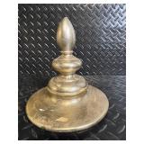 Gold-Tone Ornate Lidded Urn & Clear Glass Hurricane Vase