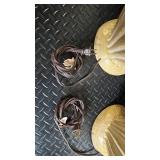 American Lamp Co. Vintage Ribbed Ceramic Vase Table Lamps - Pair, 23 in Tall