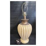 American Lamp Co. Vintage Ribbed Ceramic Vase Table Lamps - Pair, 23 in Tall