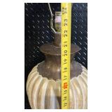 American Lamp Co. Vintage Ribbed Ceramic Vase Table Lamps - Pair, 23 in Tall