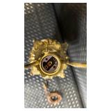 Vintage Milk-Glass Spiral Table Lamp with Ornate Brass Base