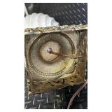 Vintage Milk-Glass Spiral Table Lamp with Ornate Brass Base