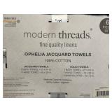 Modern Threads Ophelia Jacquard Towels 6-Piece Set - 100% Cotton