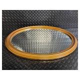 Round Gold Frame Wall Mirror - 18-Inch Diameter, Hanging Wire