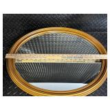 Round Gold Frame Wall Mirror - 18-Inch Diameter, Hanging Wire