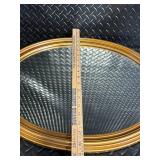 Round Gold Frame Wall Mirror - 18-Inch Diameter, Hanging Wire