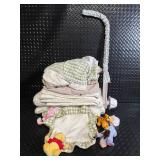 Disney Winnie the Pooh Baby Quilt Patchwork Blanket Set with Arch & Plush Toys