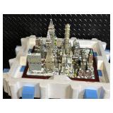 Miniature Snowy City Diorama with Skyscrapers, Cars & Christmas Details