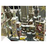 Miniature Snowy City Diorama with Skyscrapers, Cars & Christmas Details