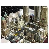 Miniature Snowy City Diorama with Skyscrapers, Cars & Christmas Details