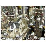 Miniature Snowy City Diorama with Skyscrapers, Cars & Christmas Details