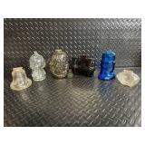 Owl Jar & Assorted Antique Glass Bottles & Jars (Lot of 6)
