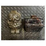 Owl Jar & Assorted Antique Glass Bottles & Jars (Lot of 6)