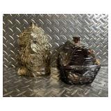 Owl Jar & Assorted Antique Glass Bottles & Jars (Lot of 6)