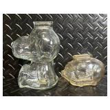 Owl Jar & Assorted Antique Glass Bottles & Jars (Lot of 6)