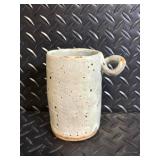 Floral Hand-Painted Pitcher with Pink Roses, Green Gradient - Vintage Ceramic