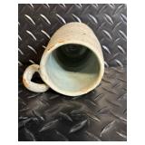 Floral Hand-Painted Pitcher with Pink Roses, Green Gradient - Vintage Ceramic