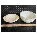 White Ceramic Dinnerware & Decor Lot - Plates, Cups, Mugs, Pitcher, Hen-in-Basket