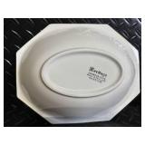 Heritage Johnson Bros Ironstone Octagonal Plates & Cobalt Blue Glassware Set