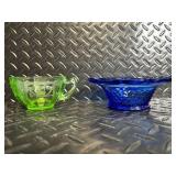 Heritage Johnson Bros Ironstone Octagonal Plates & Cobalt Blue Glassware Set