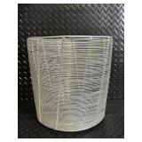 Vintage Woven Wire Lamp Set - 2-Piece Lamp with Wooden Base