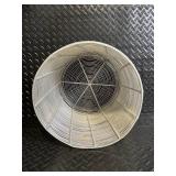 Vintage Woven Wire Lamp Set - 2-Piece Lamp with Wooden Base