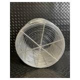 Vintage Woven Wire Lamp Set - 2-Piece Lamp with Wooden Base