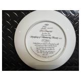 Raymond Waites Iris Quartet Plate (1991) - 2 Bavarian Hand-Painted Plates & 9 Glass Coasters