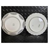 Raymond Waites Iris Quartet Plate (1991) - 2 Bavarian Hand-Painted Plates & 9 Glass Coasters