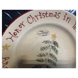 Park Designs Hand-Painted Christmas Dinnerware ENESCO Signature Glass & Plates (Lot of 7)