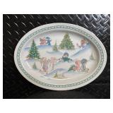 Park Designs Hand-Painted Christmas Dinnerware ENESCO Signature Glass & Plates (Lot of 7)