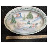 Park Designs Hand-Painted Christmas Dinnerware ENESCO Signature Glass & Plates (Lot of 7)