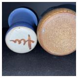 Blue Glazed Ceramic Vases - Pair (Lot of 2)