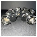 Vintage Black Binoculars - Twin-Tube Field Glasses with Strap