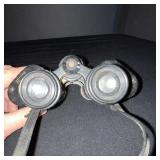 Vintage Black Binoculars - Twin-Tube Field Glasses with Strap