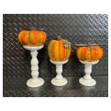 Precious Moments Best Witches LED Pumpkin Trio on Pedestals