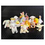 TY Beanie Babies Collection - Lullaby, Gracie, Quackers, Chickie, Knuckles, Fleecie