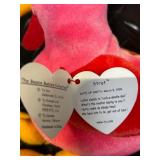 TY Beanie Babies Collection - Assorted Plush Beanies with Birth Tags (Glow Baldy Jabber Early Lucky Flashy)