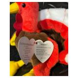 TY Beanie Babies Collection - Assorted Plush Beanies with Birth Tags (Glow Baldy Jabber Early Lucky Flashy)