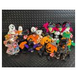 TY Beanie Babies Halloween Collection Assortment - Pumpkin, Ghost, Skeleton, Witch & Bat Plush