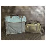 Coleman Olive Green Messenger Bag & Teal Tote